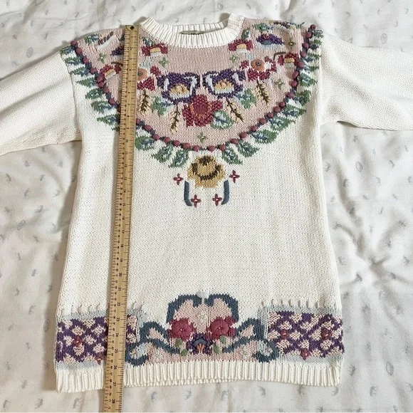 Vintage Runaway Bay Cottagecore Oversized Pastel Knit Pullover Sweater - S/M - Picture 13 of 16